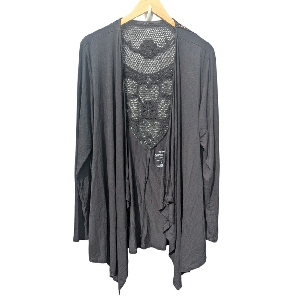 Torrid Super Soft Knit 2X Black open front longline cardigan dark fairy Grunge